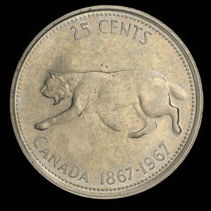 Canada, Elizabeth II, 25 cents : 1967