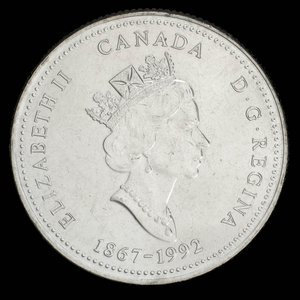 Canada, Elizabeth II, 25 cents : August 6, 1992