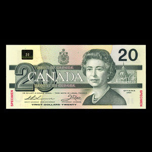 Canada, Bank of Canada, 20 dollars : 1991