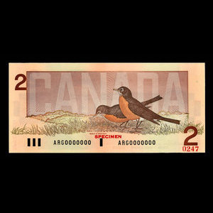 Canada, Bank of Canada, 2 dollars : 1986