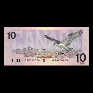 Canada, Bank of Canada, 10 dollars : 1989