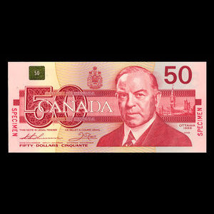 Canada, Bank of Canada, 50 dollars : 1988