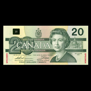 Canada, Bank of Canada, 20 dollars : 1991