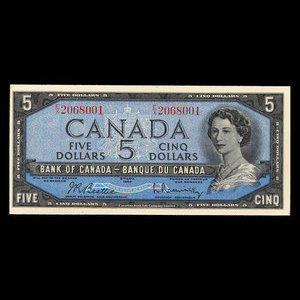 Canada, Bank of Canada, 5 dollars : 1954