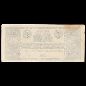Canada, Bank of British North America, 5 dollars : March 1, 1854