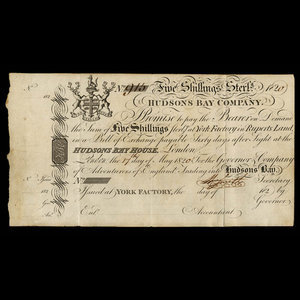 Canada, Hudson's Bay Company, 5 shillings : 1820