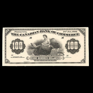 Canada, Canadian Bank of Commerce, 100 dollars : January 2, 1906