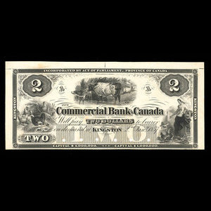 Canada, Commercial Bank of Canada, 2 dollars : January 2, 1857