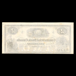 Canada, Commercial Bank of Canada, 2 dollars : January 2, 1857