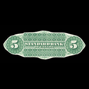 Canada, Standard Bank of Canada, 5 dollars : November 1, 1876