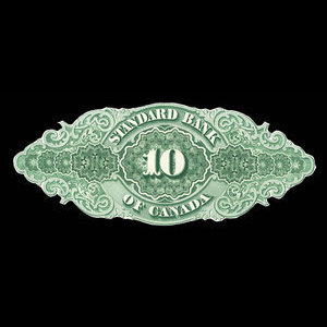 Canada, Standard Bank of Canada, 10 dollars : November 1, 1876