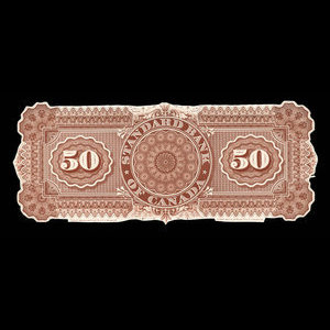 Canada, Standard Bank of Canada, 50 dollars : July 1, 1881