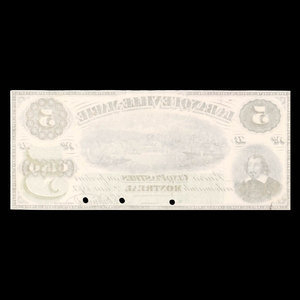 Canada, Banque Ville-Marie, 5 dollars : January 2, 1873