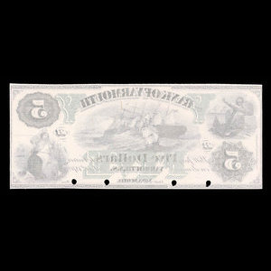 Canada, Bank of Yarmouth, 5 dollars : July 1, 1870