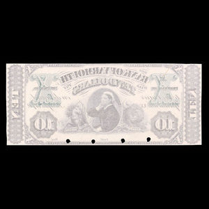 Canada, Bank of Yarmouth, 10 dollars : July 1, 1870