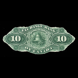 Canada, Exchange Bank of Canada, 10 dollars : November 1, 1872