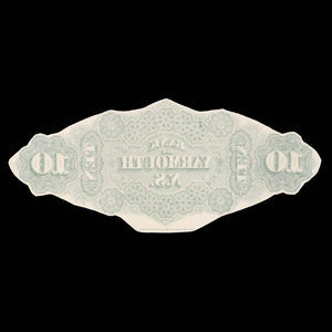 Canada, Bank of Yarmouth, 10 dollars : July 1, 1870