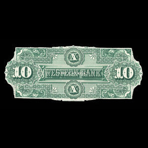 Canada, Western Bank of Canada, 10 dollars : October 2, 1882