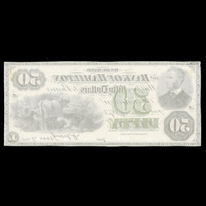 Canada, Bank of Hamilton, 50 dollars : January 2, 1873