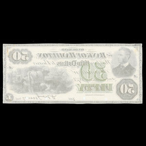 Canada, Bank of Hamilton, 50 dollars : January 2, 1873