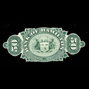 Canada, Bank of Hamilton, 50 dollars : January 2, 1872