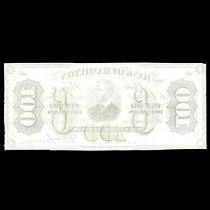 Canada, Bank of Hamilton, 100 dollars : January 2, 1873