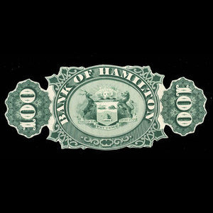 Canada, Bank of Hamilton, 100 dollars : January 2, 1873