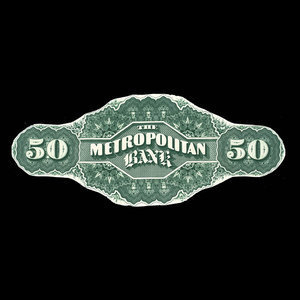 Canada, Metropolitan Bank, 50 dollars : 1872