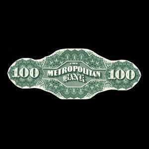 Canada, Metropolitan Bank, 100 dollars : 1872