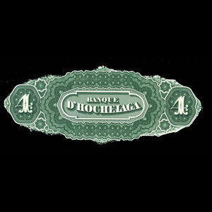 Canada, Banque d'Hochelaga, 4 piastres : January 2, 1874