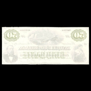 Canada, Banque d'Hochelaga, 50 piastres : November 1, 1875