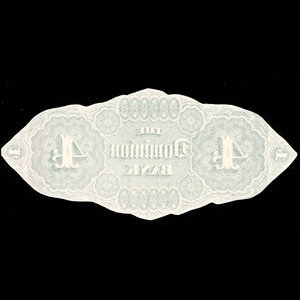 Canada, Dominion Bank, 4 dollars : February 1, 1871