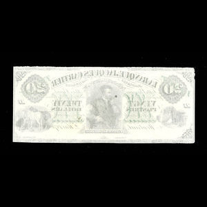 Canada, Banque Jacques-Cartier, 20 piastres : May 2, 1870