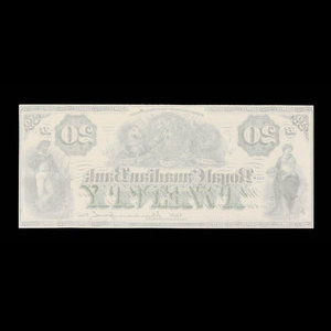 Canada, Royal Canadian Bank, 20 dollars : October 2, 1871