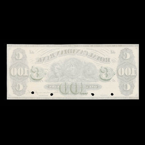 Canada, Royal Canadian Bank, 100 dollars : October 2, 1871