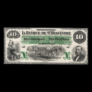 Canada, Banque de St. Hyacinthe, 10 dollars : January 2, 1874