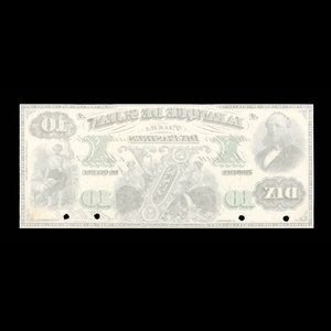 Canada, Banque de St. Jean, 10 dollars : September 1, 1873