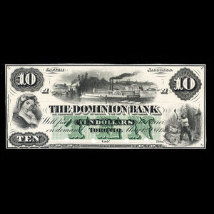 Canada, Dominion Bank, 10 dollars : May 1, 1871
