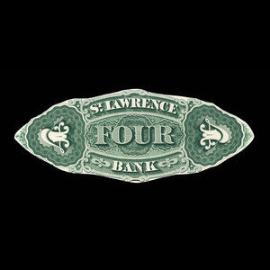 Canada, St. Lawrence Bank, 4 dollars : December 2, 1872