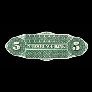 Canada, St. Lawrence Bank, 5 dollars : December 2, 1872