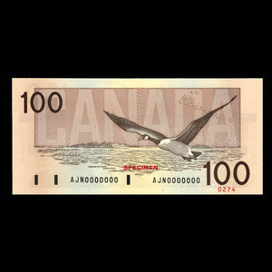 Canada, Bank of Canada, 100 dollars : 1988