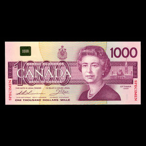 Canada, Bank of Canada, 1,000 dollars : 1988