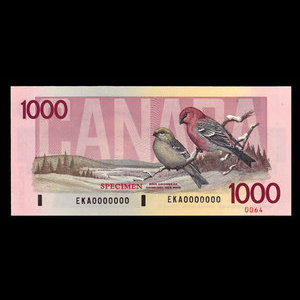 Canada, Bank of Canada, 1,000 dollars : 1988