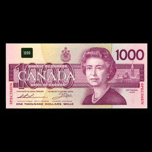 Canada, Bank of Canada, 1,000 dollars : 1988