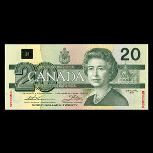 Canada, Bank of Canada, 20 dollars : 1991