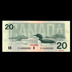 Canada, Bank of Canada, 20 dollars : 1991