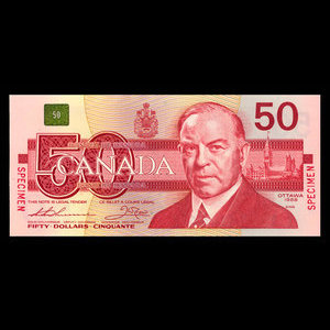 Canada, Bank of Canada, 50 dollars : 1988