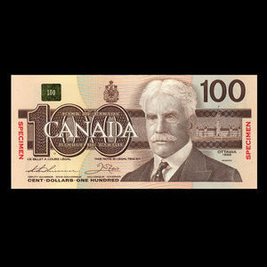 Canada, Bank of Canada, 100 dollars : 1988