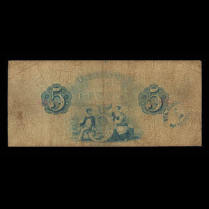Canada, Banque du Peuple (People's Bank), 5 dollars : November 6, 1885