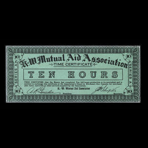 Canada, K.-W. Mutual Aid Association, 10 hours : 1935